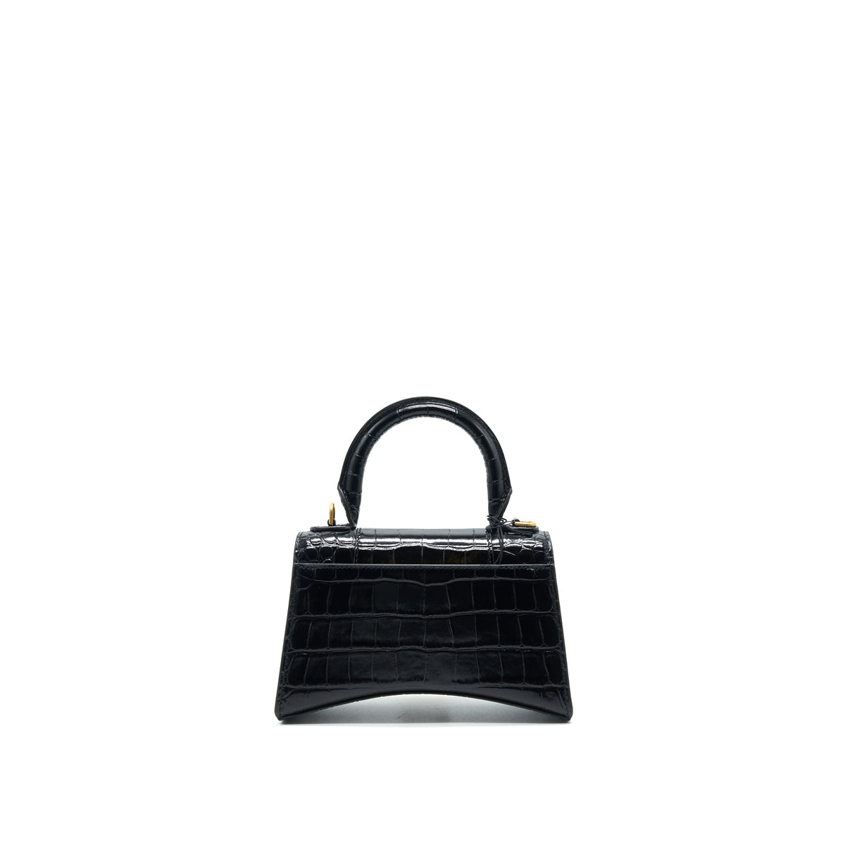 Balenciaga Hourglass XS Embossed calfksin black GHW | Designer Top Handle Bag