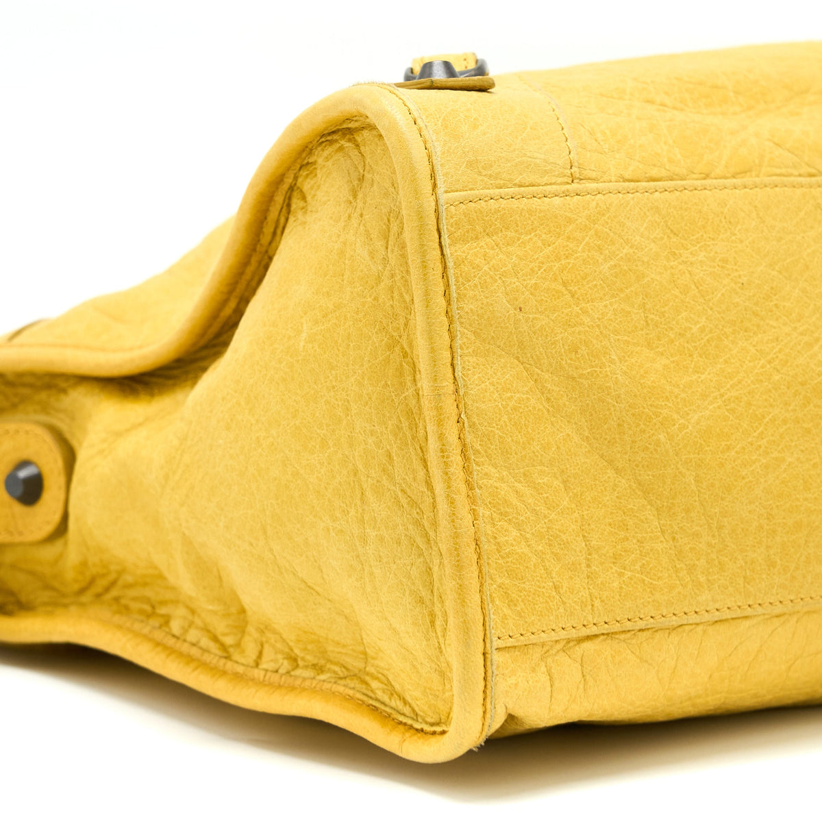 Balenciaga Classic City Bag Lambskin Yellow with Black Hardware — Designer Leather Handbag