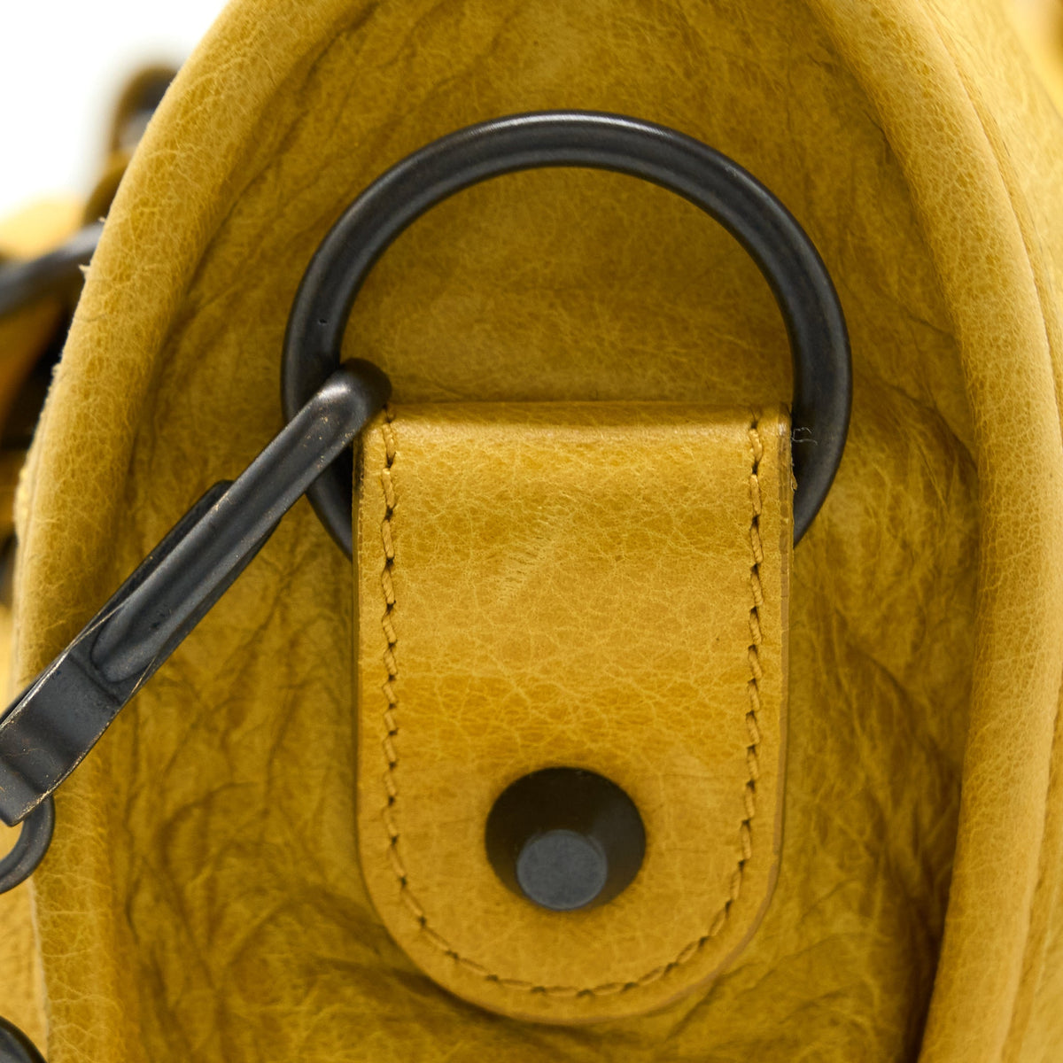 Balenciaga Classic City Bag Lambskin Yellow with Black Hardware — Designer Leather Handbag