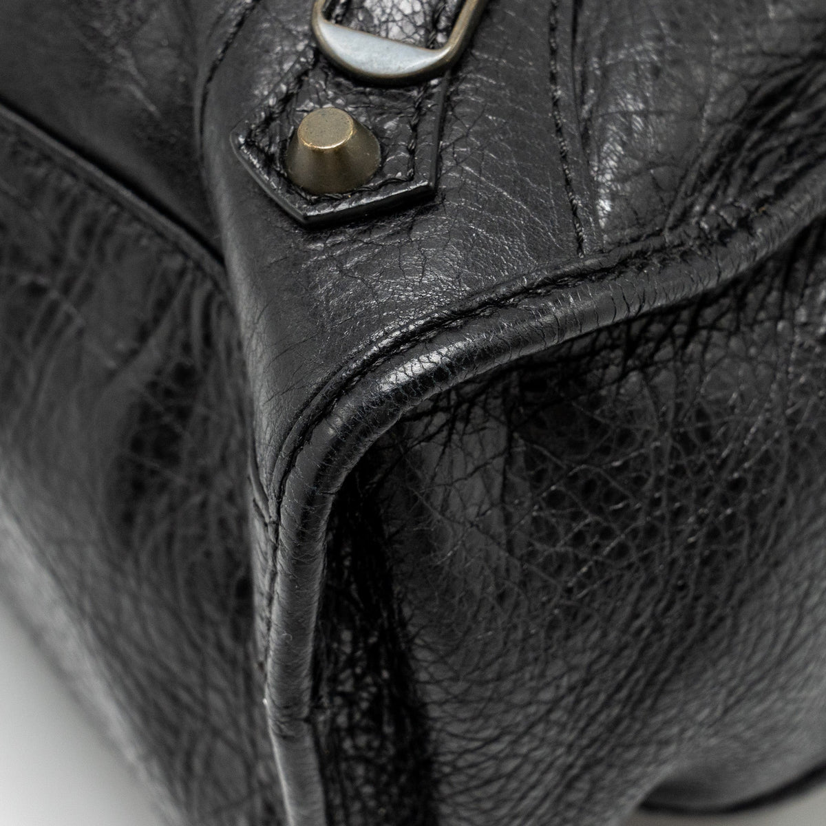 Balenciaga Giant City Bag Leather Black ruthenium Hardware — Designer Leather Handbag