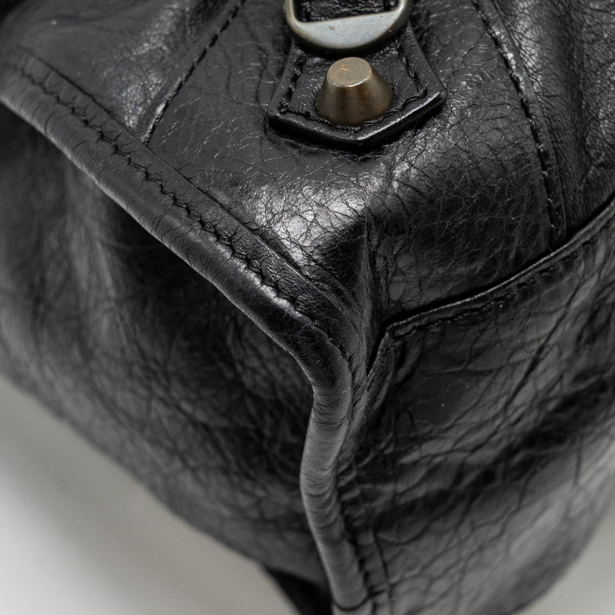 Balenciaga Giant City Bag Leather Black ruthenium Hardware — Designer Leather Handbag