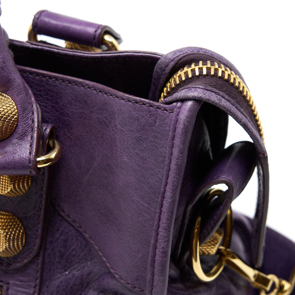 Balenciaga Giant City Bag Purple GHW — Designer Leather Handbag