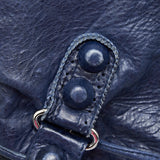 Balenciaga authentic luxury handbag Navy leather craftsmanship