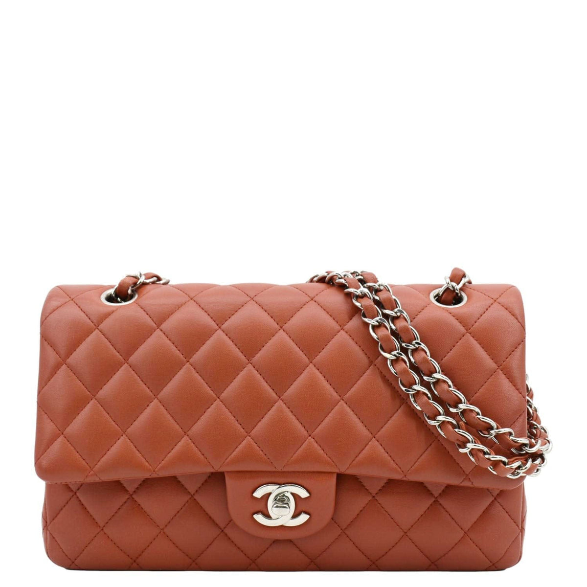 Chanel Bags Chanel Classic Medium Double Flap Quilted Leather Shoulder Bag Red Luxury Designer Leather Handbag