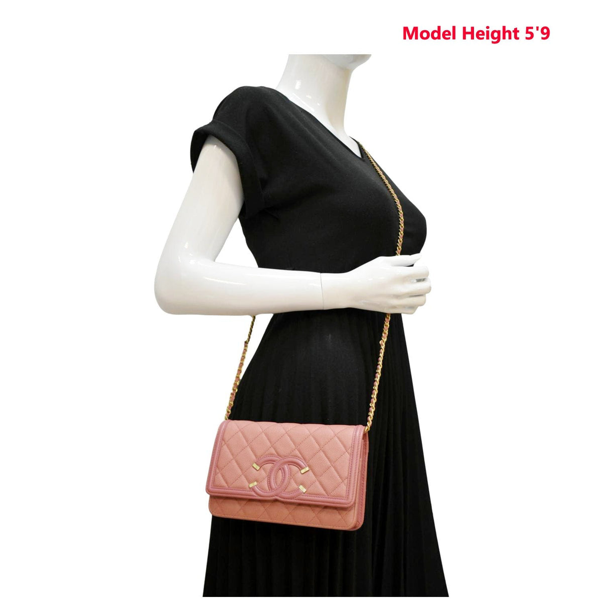 Chanel Bags Chanel Filigree Flap Small Quilted Caviar Leather Shoulder Bag Light Pink Luxury Designer Leather Handbag