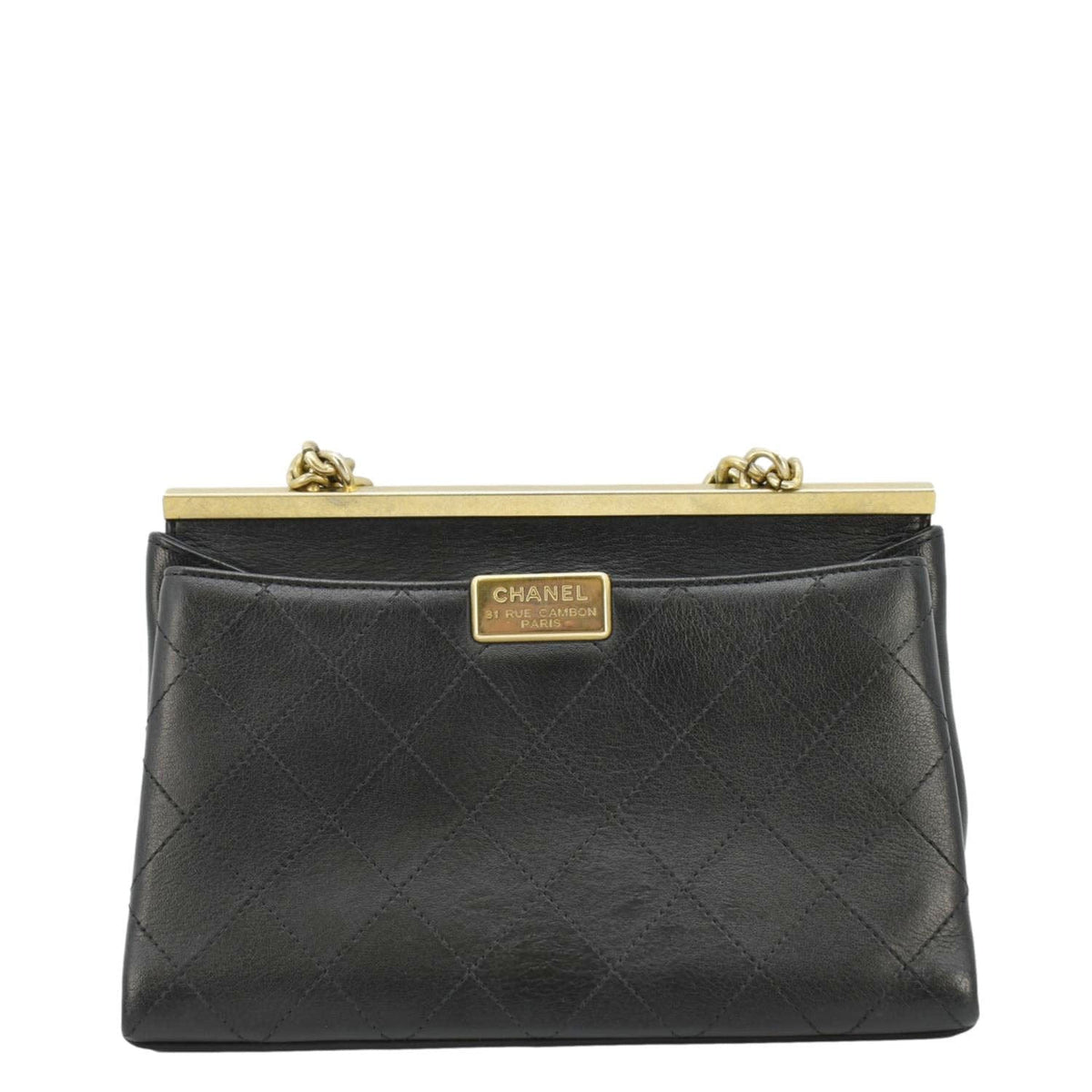 Chanel Bags Chanel Coco Luxe Stitched Leather Chain Crossbody Bag Black Luxury Designer Leather Handbag