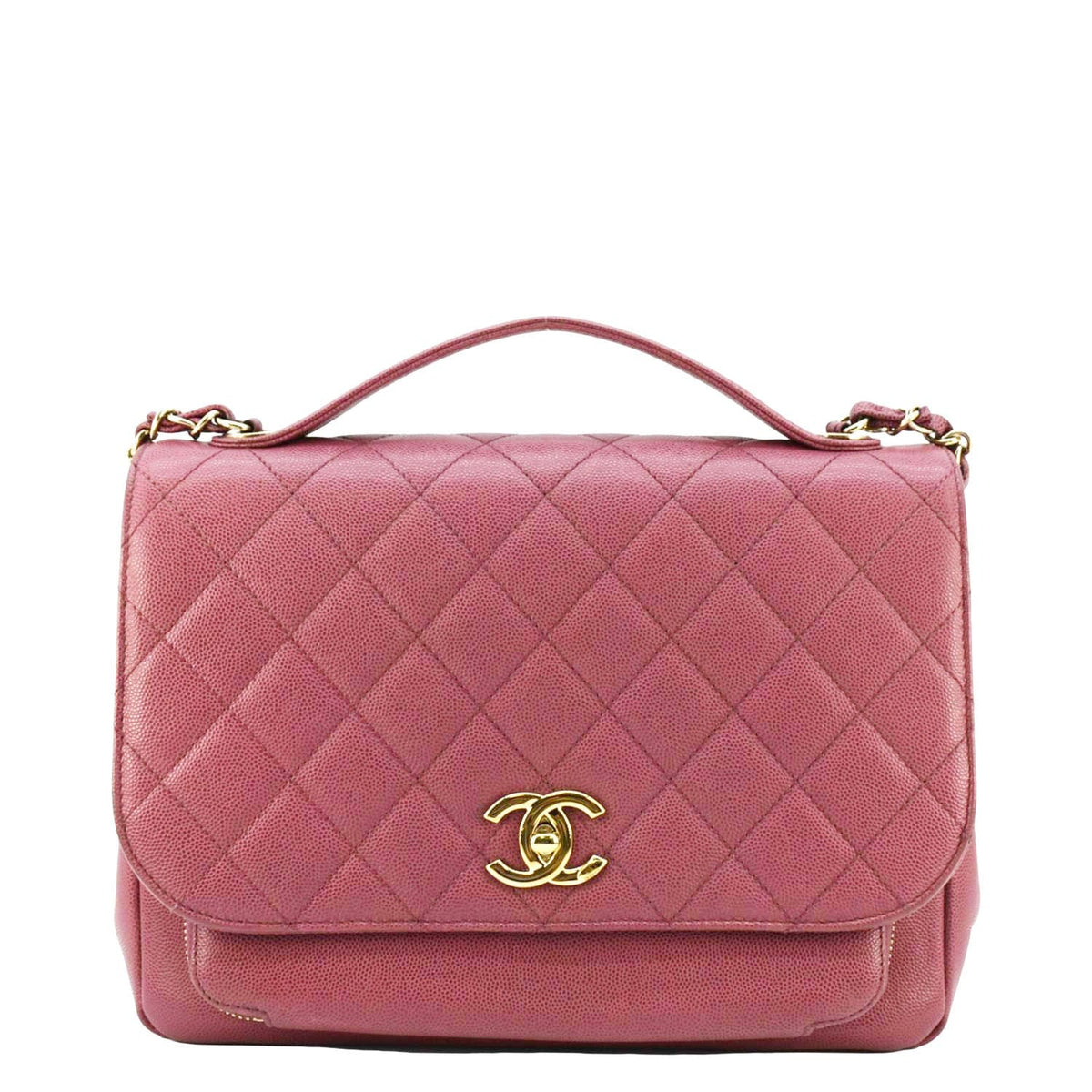 Chanel Bags Chanel Business Affinity Medium Flap Quilted Caviar Shoulder Bag Pink Luxury Designer Leather Handbag