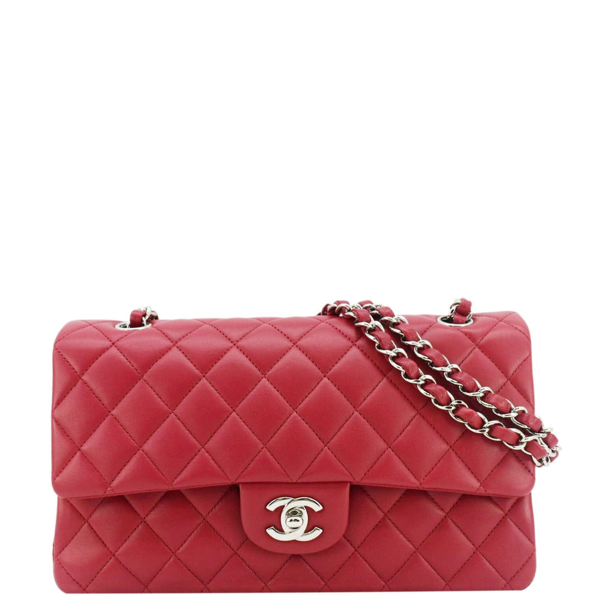 Chanel Bags Chanel Classic Double Flap Medium Quilted Leather Shoulder Bag Fuchsia Pink Luxury Designer Leather Handbag