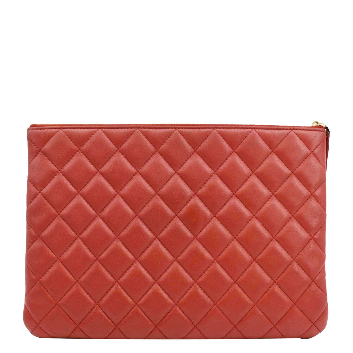 Chanel Bags Chanel Classic O-Case Leather Zip Pouch Red Elegant Everyday Designer Handbag