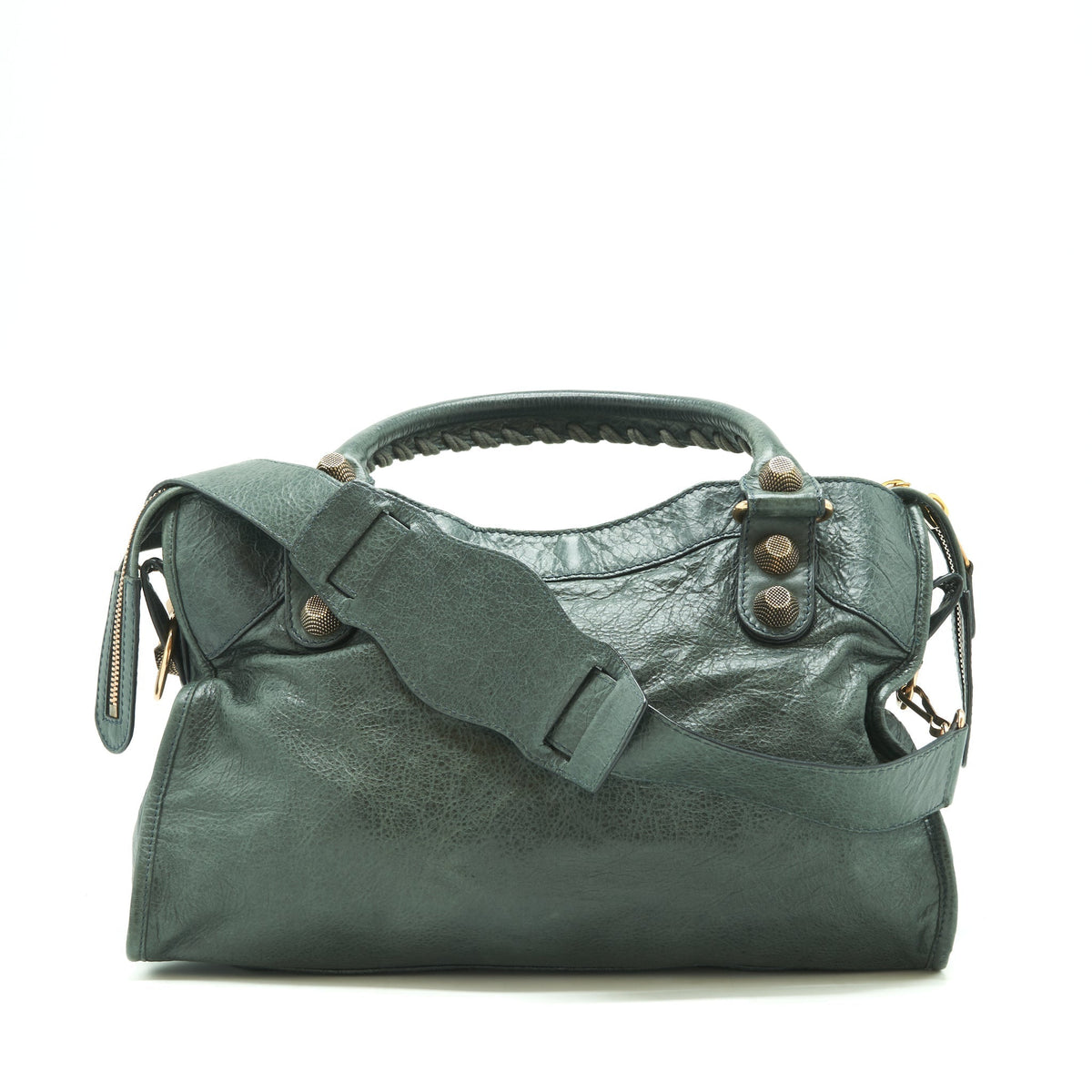 Side view of Balenciaga handbag Grey premium designer bag