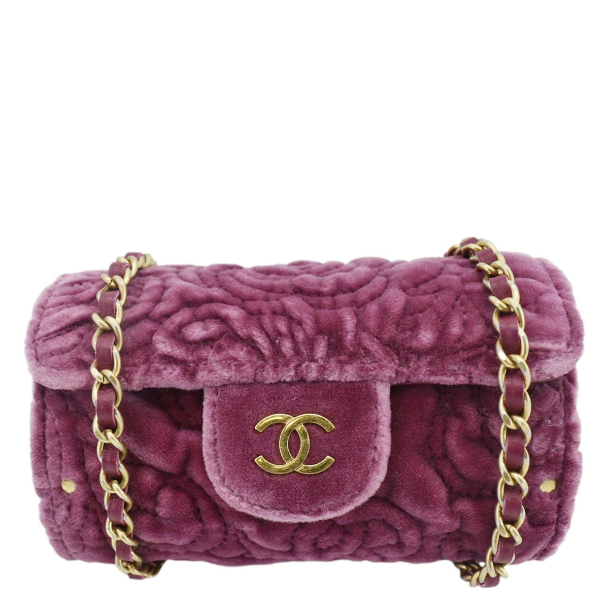 Chanel Wallets? Chanel Camellia Velvet Chain Vanity Bag Pink Elegant Everyday Leather Wallet