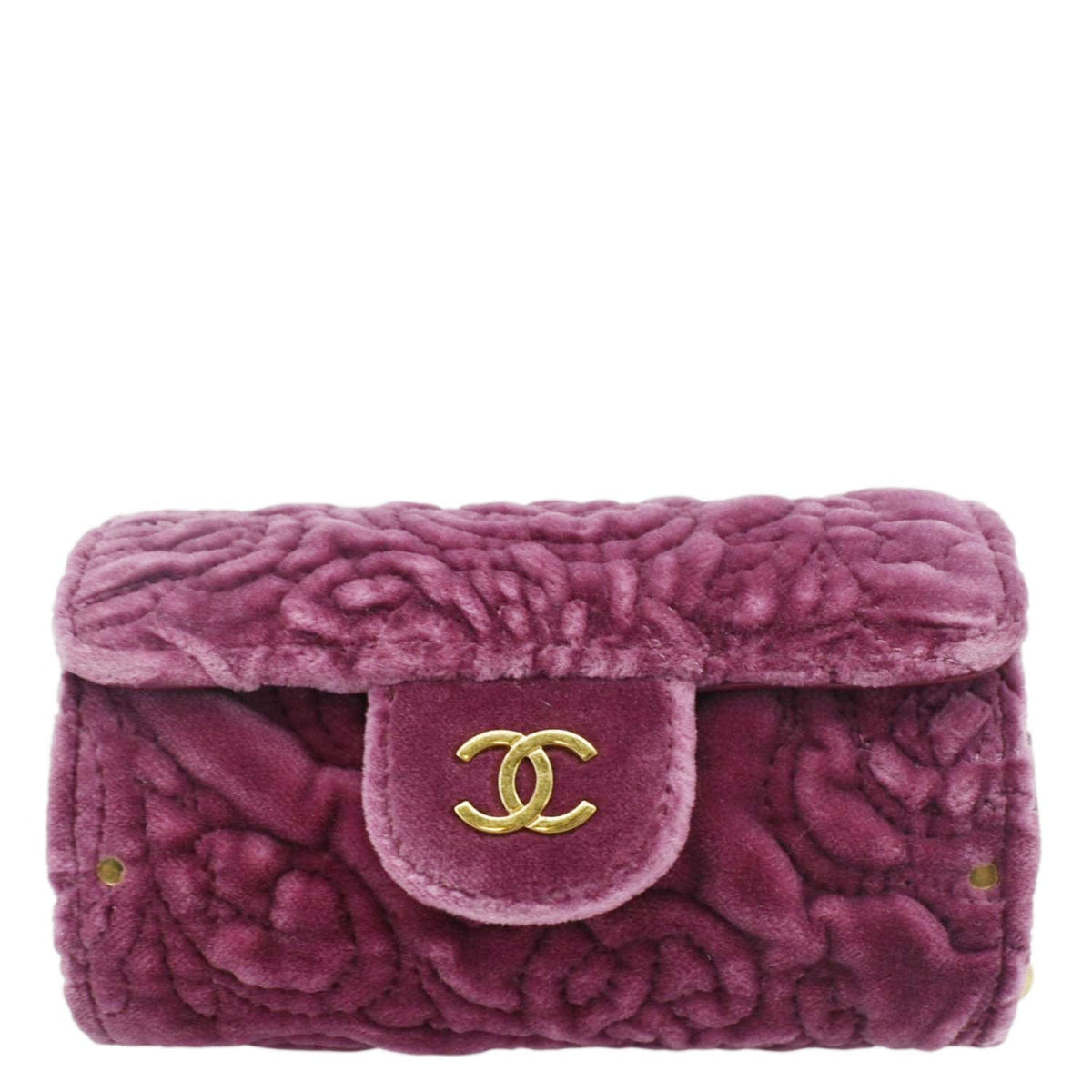 Chanel Wallets? Chanel Camellia Velvet Chain Vanity Bag Pink Elegant Everyday Leather Wallet