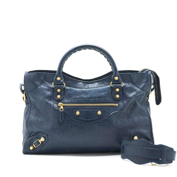 Balenciaga classic city bag Navy GHW — Designer Leather Handbag
