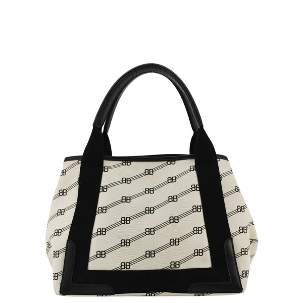 Balenciaga Logo S Navy Cabas Canvas Hobo Bag White | Luxury Canvas Tote Bag