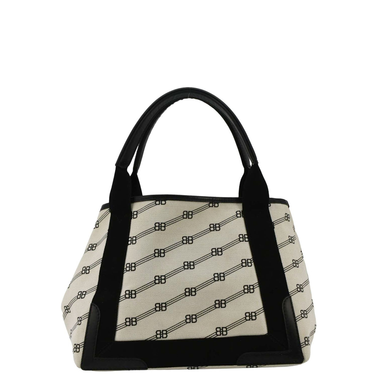 Balenciaga Logo S Navy Cabas Canvas Hobo Bag White | Luxury Canvas Tote Bag