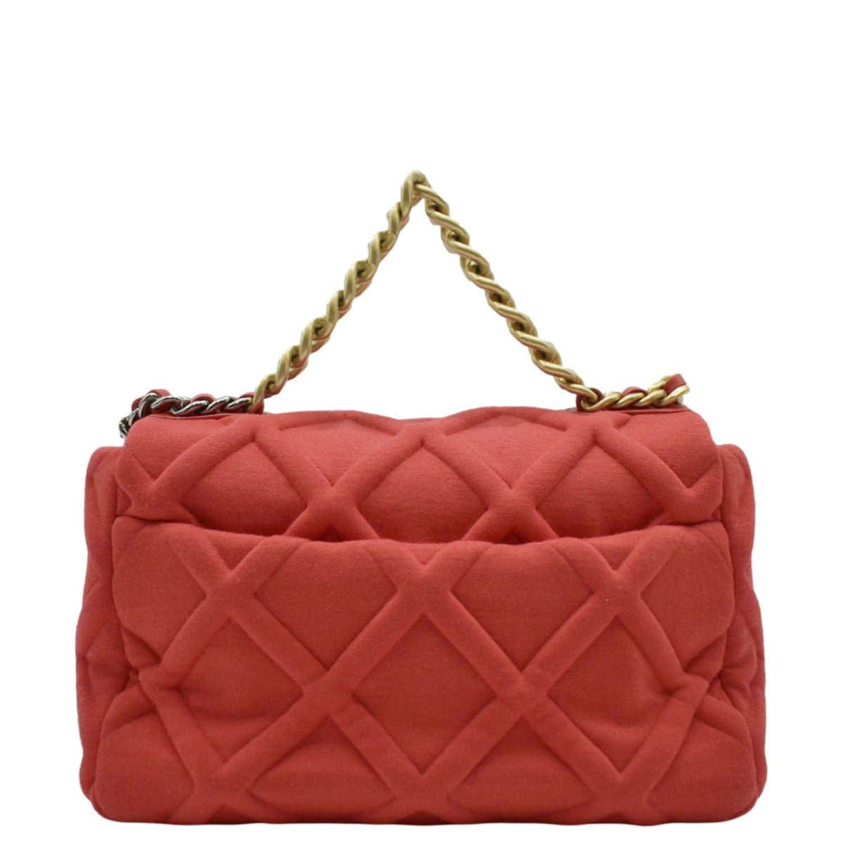 Chanel Bags Chanel 19 Flap Quitled Jersey Lambskin Shoulder Bag Red Elegant Everyday Designer Handbag