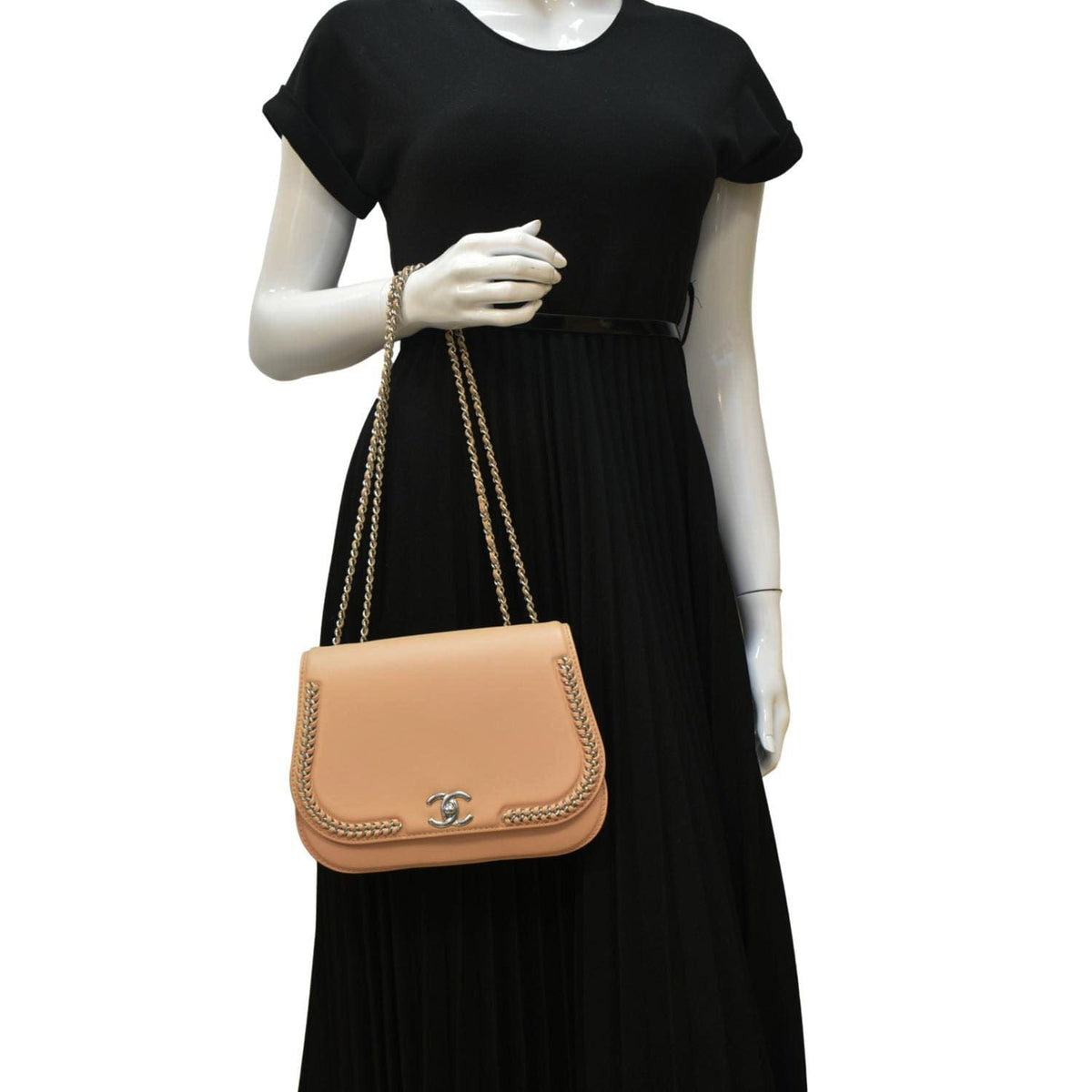 Chanel Bags Chanel Braided Chic Flap Small Leather Shoulder Bag Light Beige Premium Designer Shoulder Bag