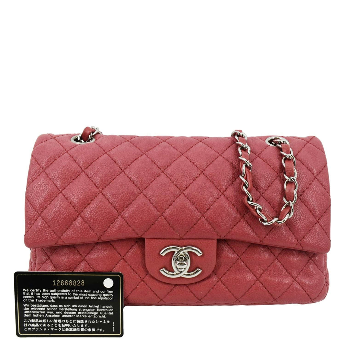 Chanel Bags Chanel Classic Medium Double Flap Quilted Caviar Leather Shoulder Bag Red Luxury Designer Leather Handbag