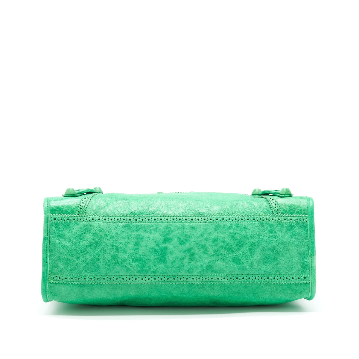 Balenciaga Lace City Bag Green SHW — Designer Leather Handbag