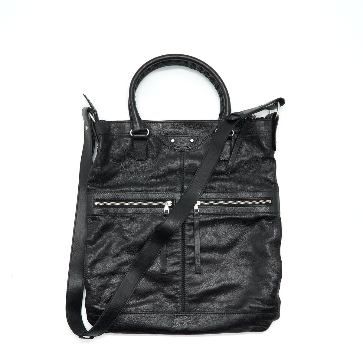 Balenciaga Top Handle Vertical Tote Bag Black SHW — Premium Leather Tote