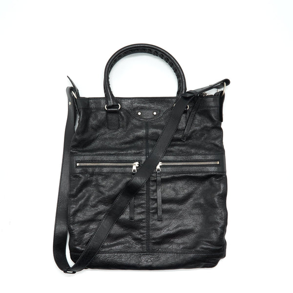 Balenciaga Top Handle Vertical Tote Bag Black SHW — Premium Leather Tote