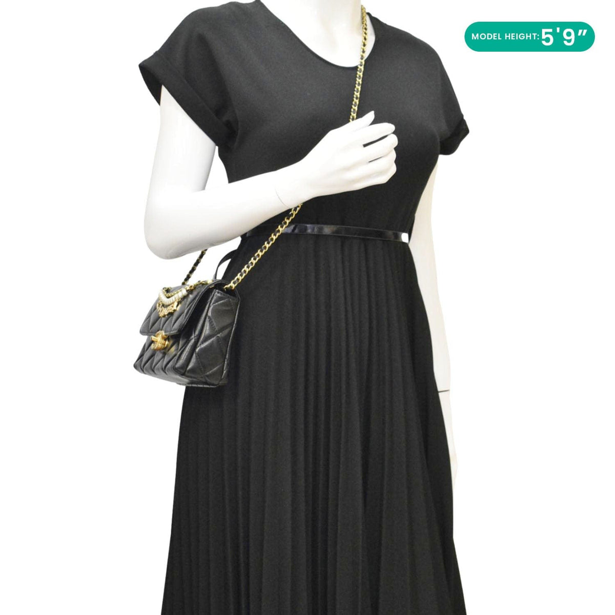 Chanel Bags Chanel Pearl Quilted Leather Chain Crossbody Bag Black Luxury Designer Leather Handbag