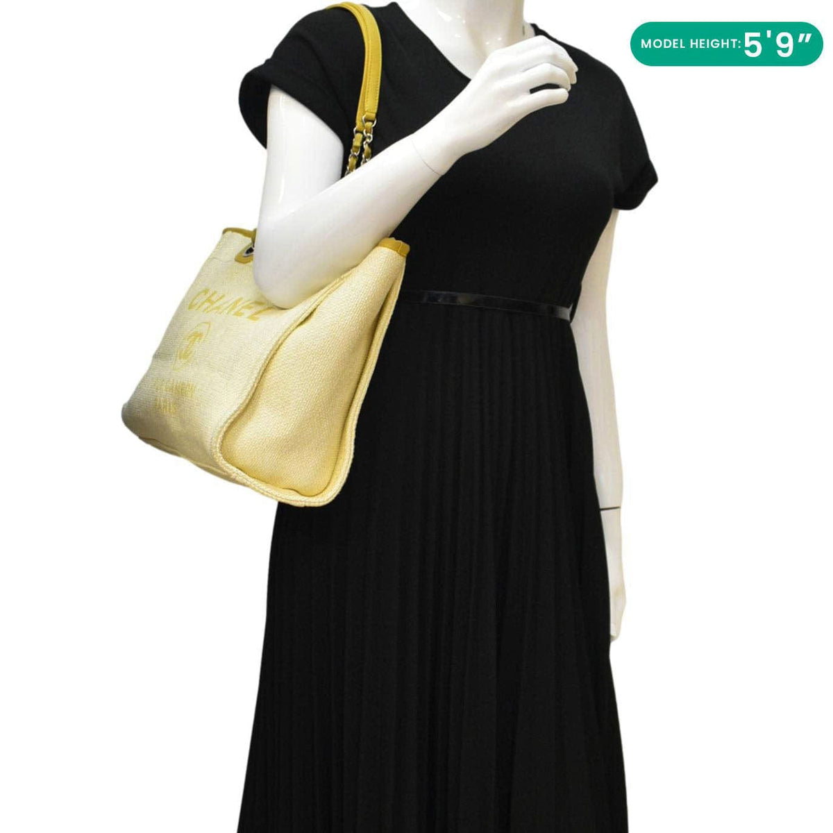 Chanel Bags Chanel Deauville Straw Raffia Tote Bag Yellow Elegant Everyday Designer Handbag
