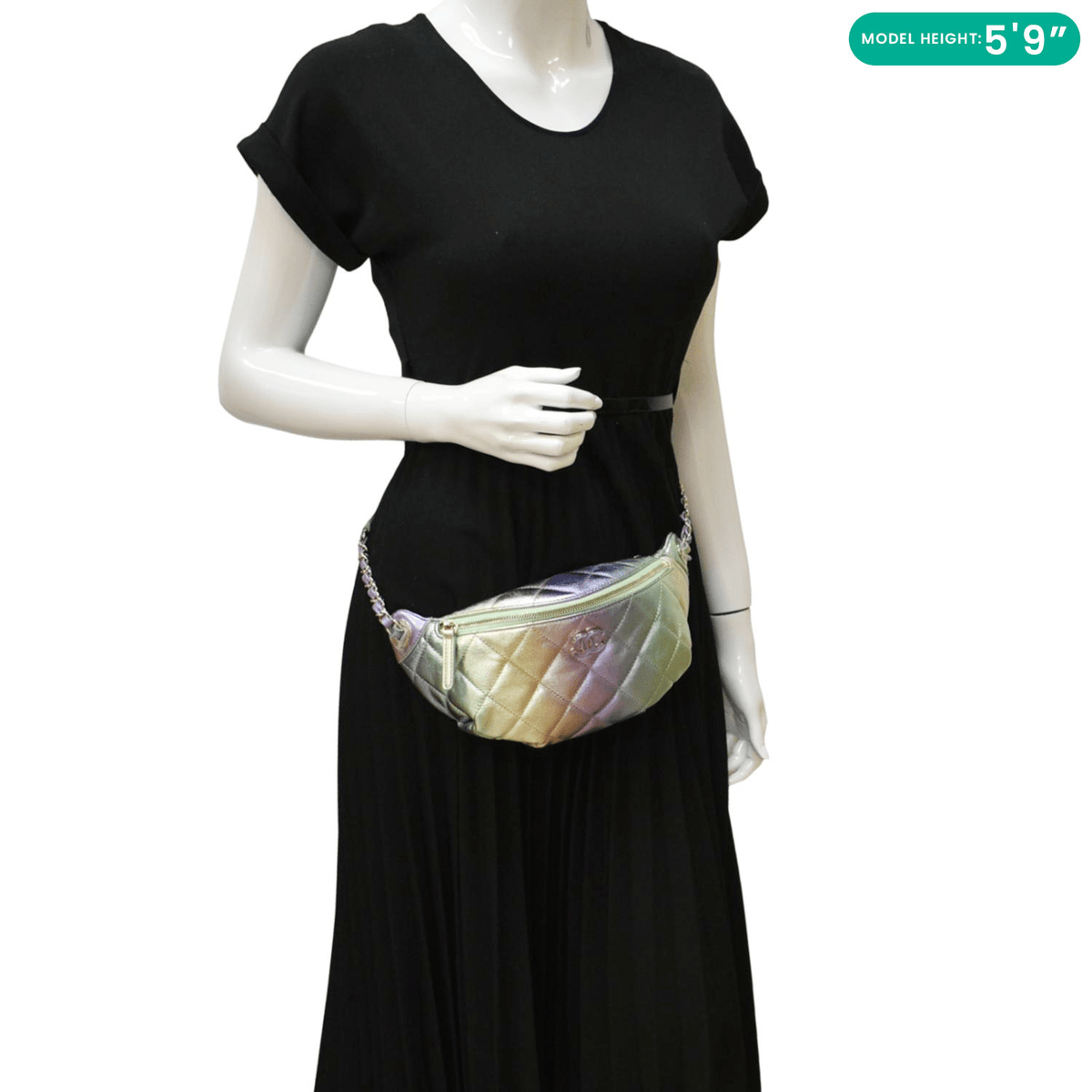 Chanel Bags? Chanel Iridescent Rainbow Quilted Leather Bumbag Multicolor Premium Designer Shoulder Bag