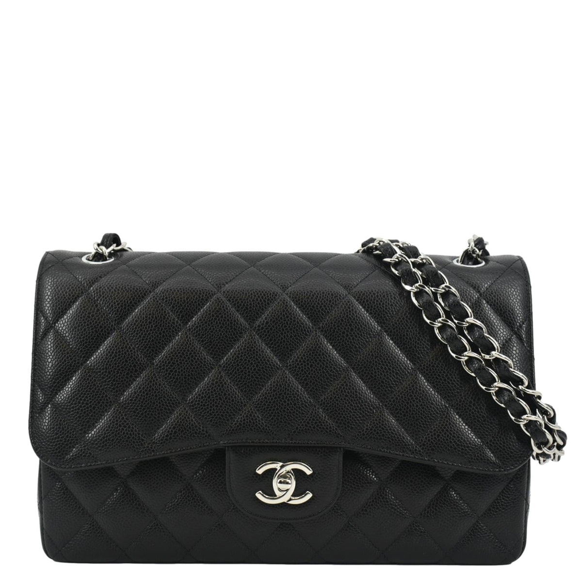 Chanel Bags Chanel Classic Large Double Flap Quilted Leather Shoulder Bag Black Elegant Everyday Designer Handbag