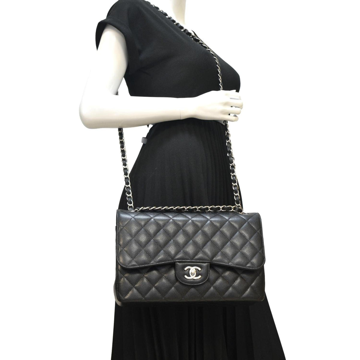 Chanel Bags Chanel Classic Large Double Flap Quilted Leather Shoulder Bag Black Elegant Everyday Designer Handbag