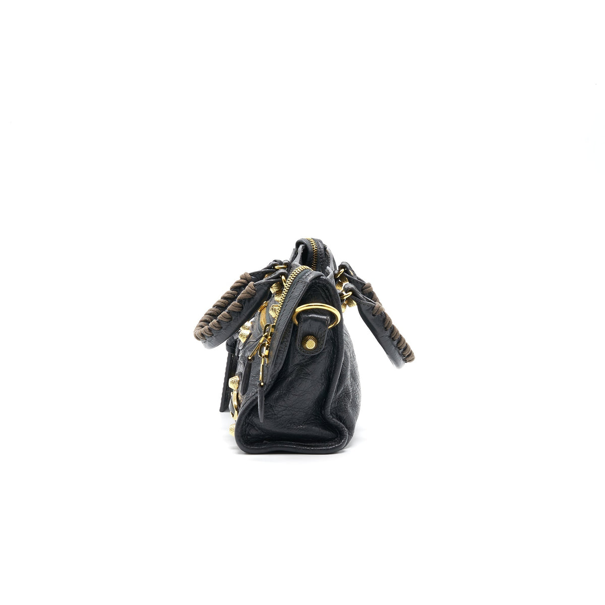 Side view of Balenciaga handbag Grey premium designer bag