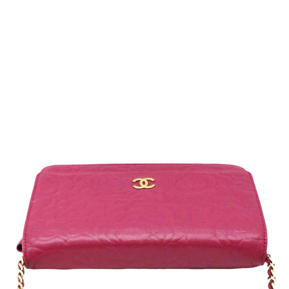 Chanel Wallets? Chanel Camellia Wallet On Chain Leather Crossbody Bag Fuchsia Compact Luxury Card Wallet