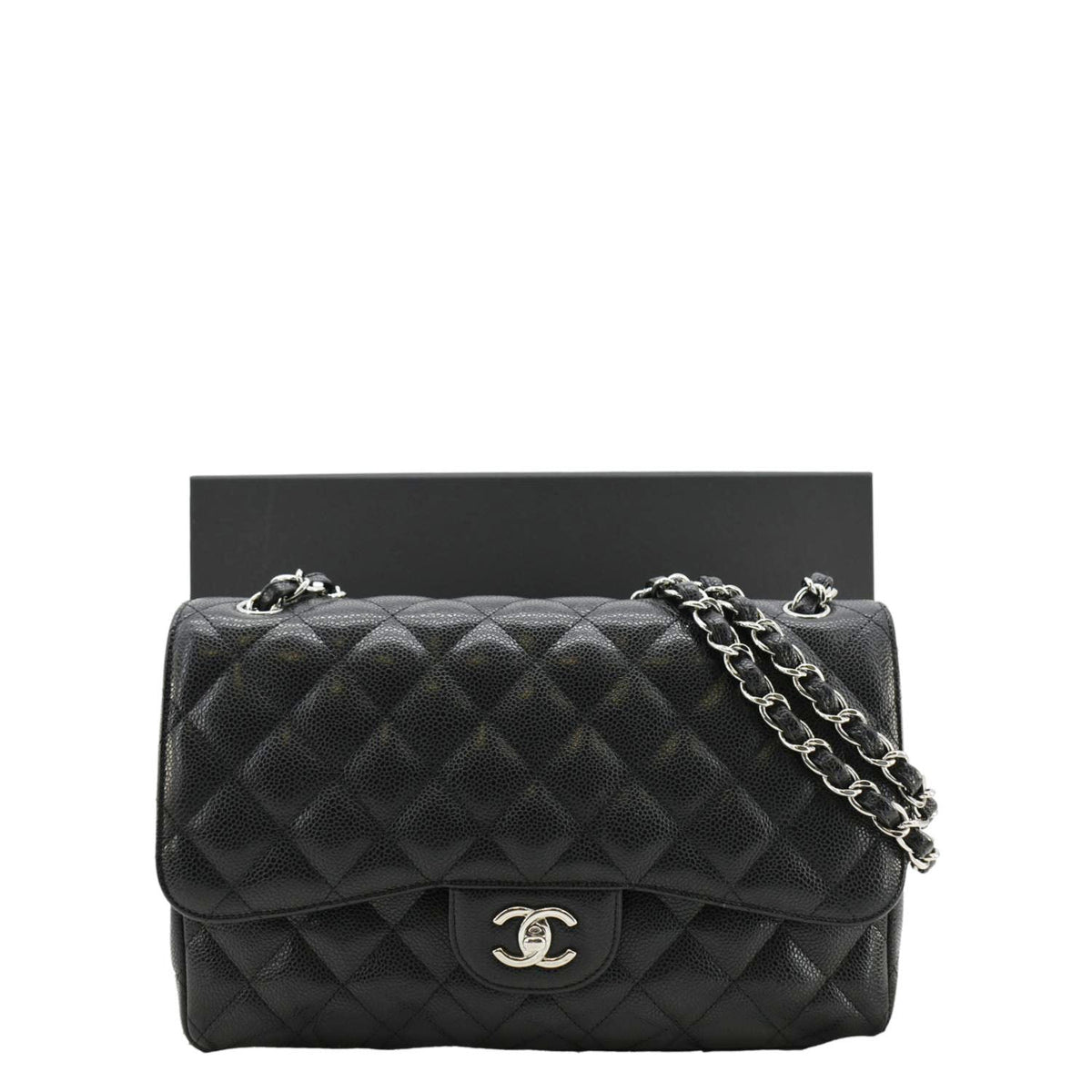 Chanel Bags Chanel Classic Jumbo Double Flap Quilted Caviar Leather Shoulder Bag Black Elegant Everyday Designer Handbag