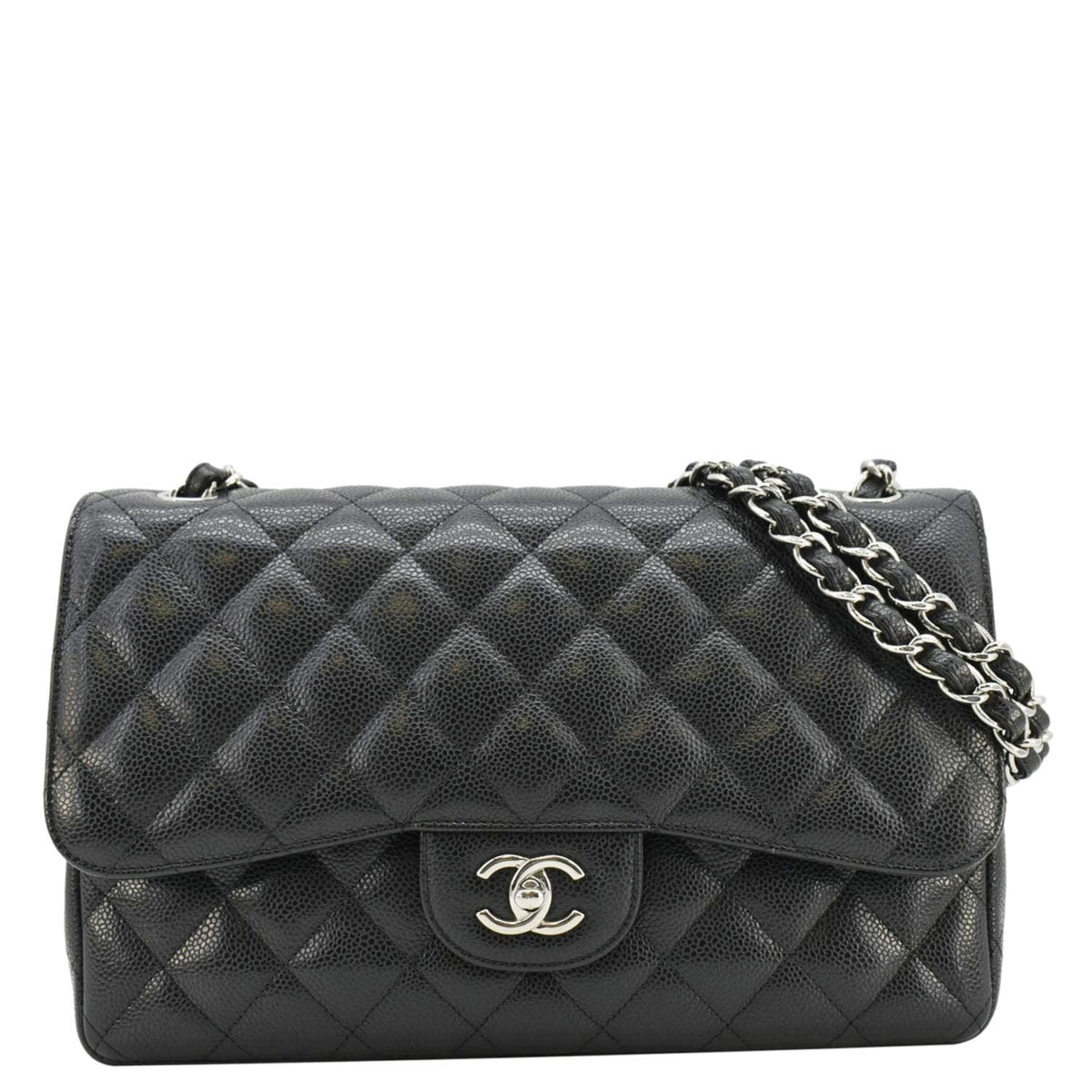 Chanel Bags Chanel Classic Jumbo Double Flap Quilted Caviar Leather Shoulder Bag Black Elegant Everyday Designer Handbag