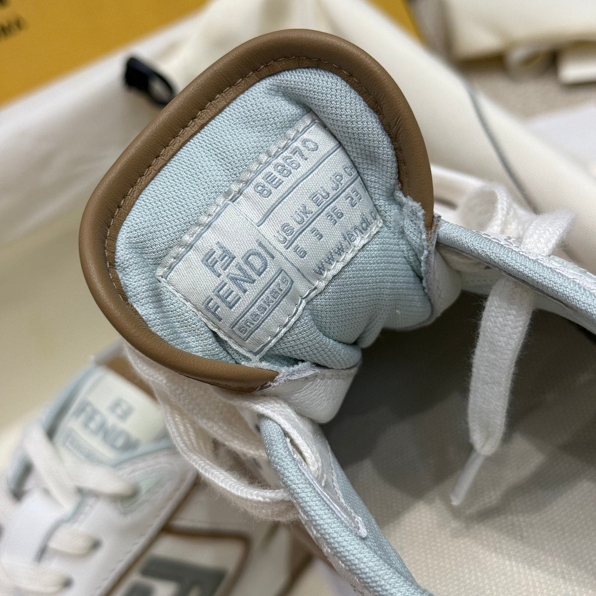 Side profile of Fendi Sneakers showcasing structured silhouette
