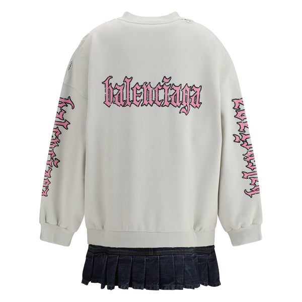 Balenciaga Hoodies? Balenciaga Women Sweatshirt Dress With Logo Comfortable Luxury Streetwear Hoodie