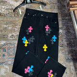 Back view of Chrome Hearts luxury Jeans with clean finishing