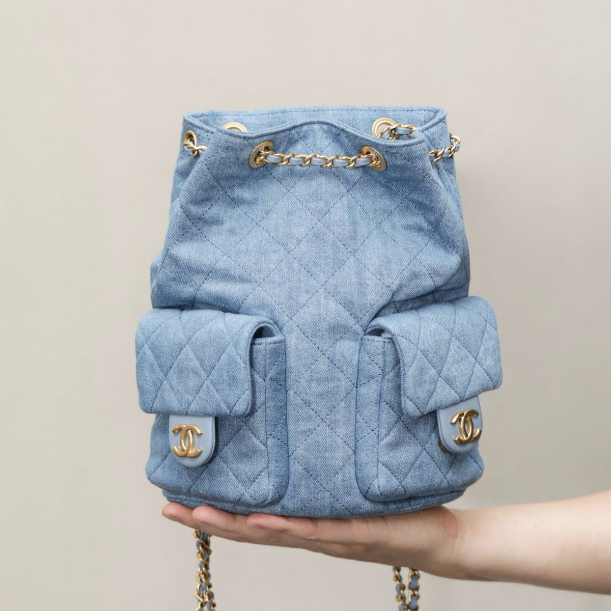 Chanel 25 Denim Backpack – luxury designer bag at Bellvora