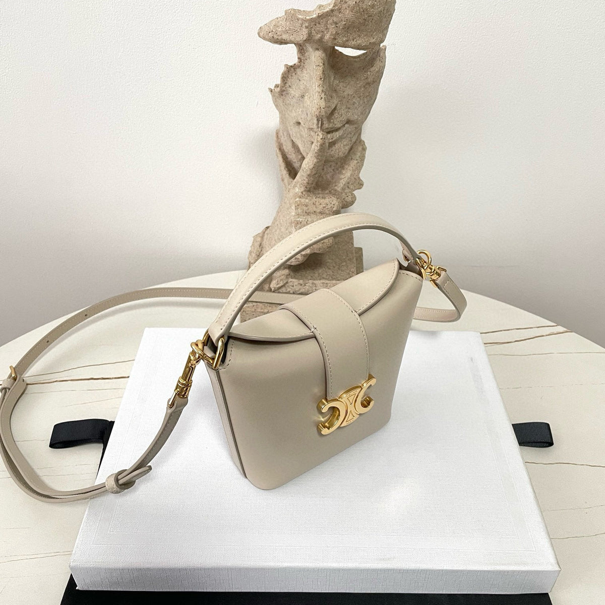 Close-up of Celine Fashion Item signature hardware and stitching detail