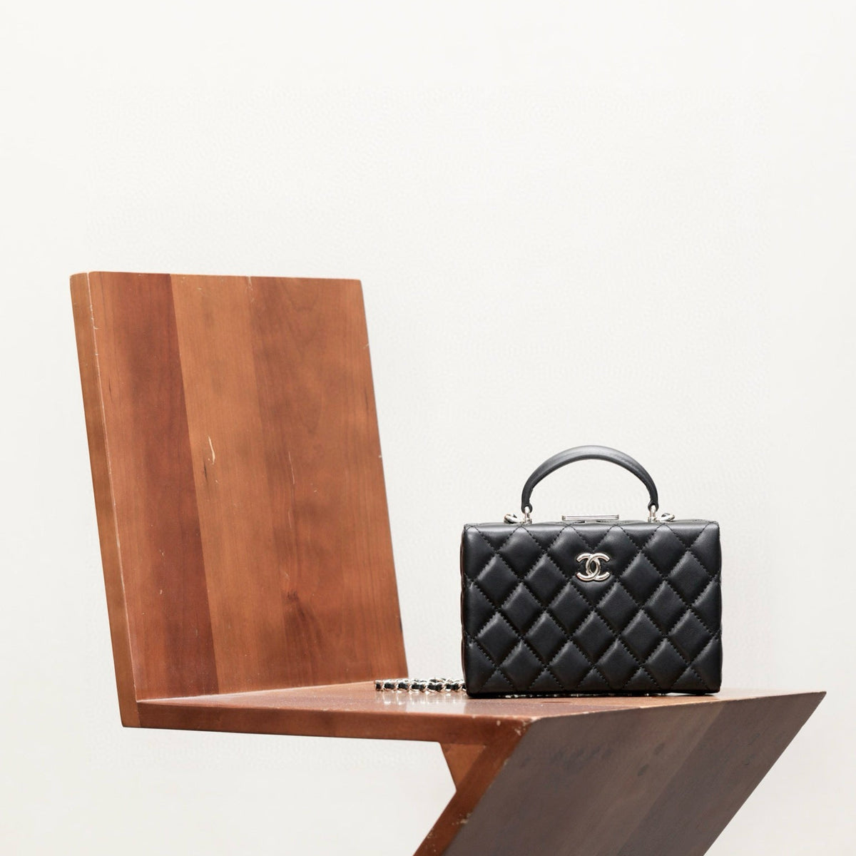 Front view of Chanel Small Box Chain Bag premium bag