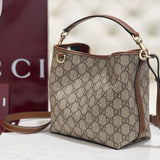 Front view of Gucci Emblem Mini Bucket Bag premium bucket bag
