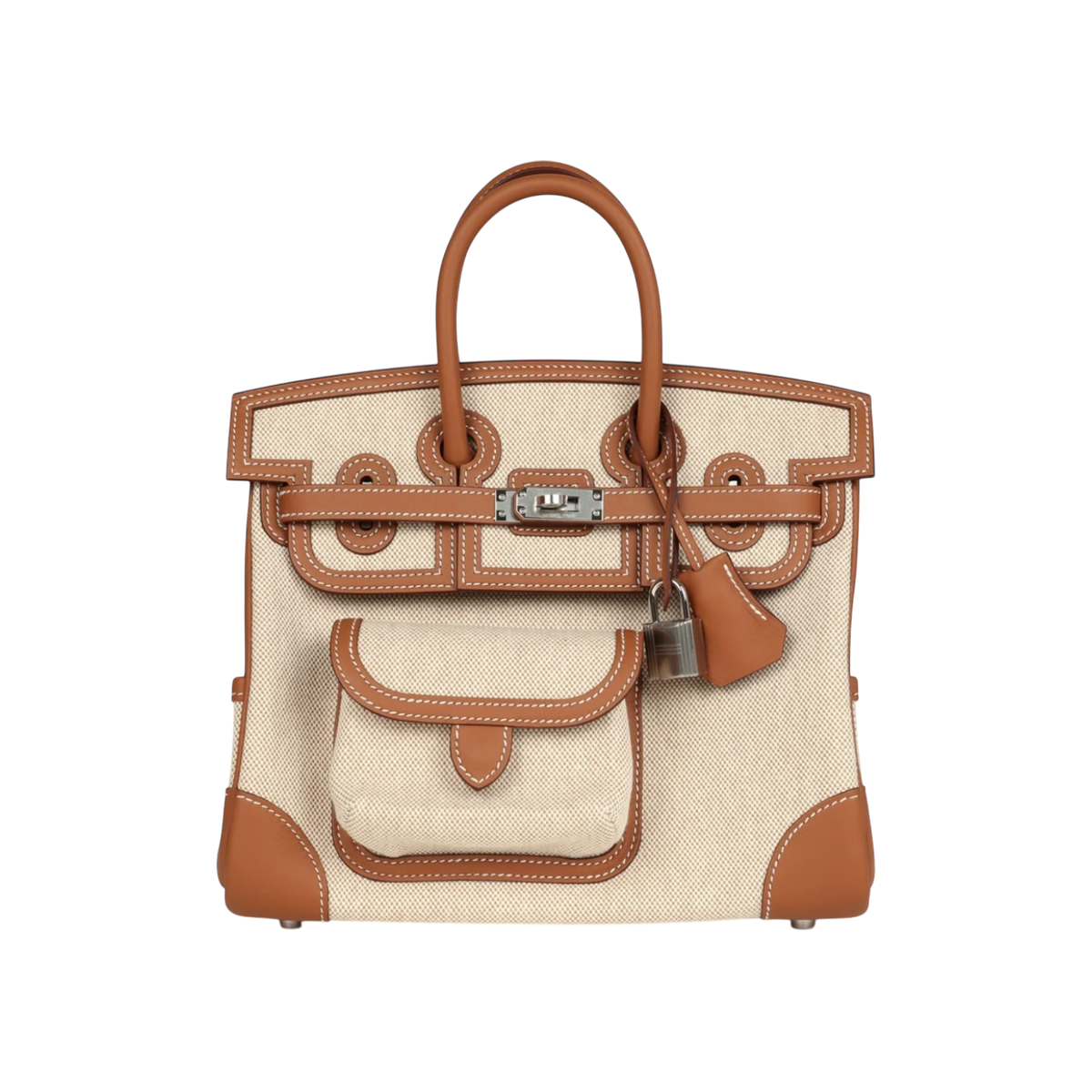 HermÃ¨s Birkin 25 Cargo Ecru Beige and Gold Swift Palladium Hardware