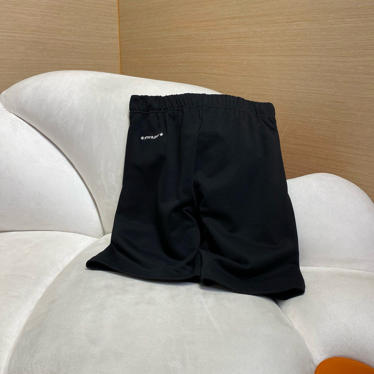 Front view of Chrome Hearts premium Shorts with iconic logo hardware