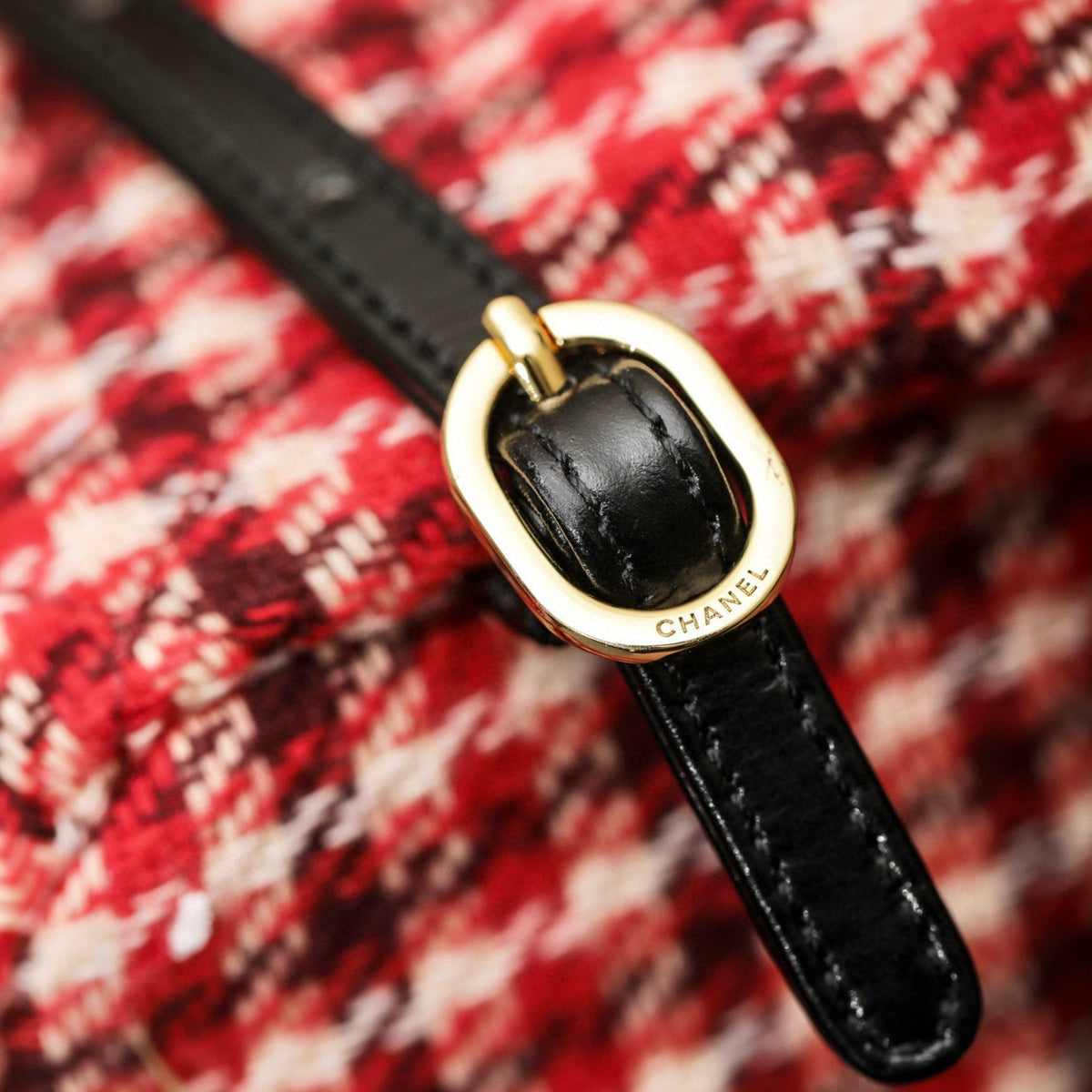 Chanel Tweed Backpack detail shot – authentic designer craftsmanship