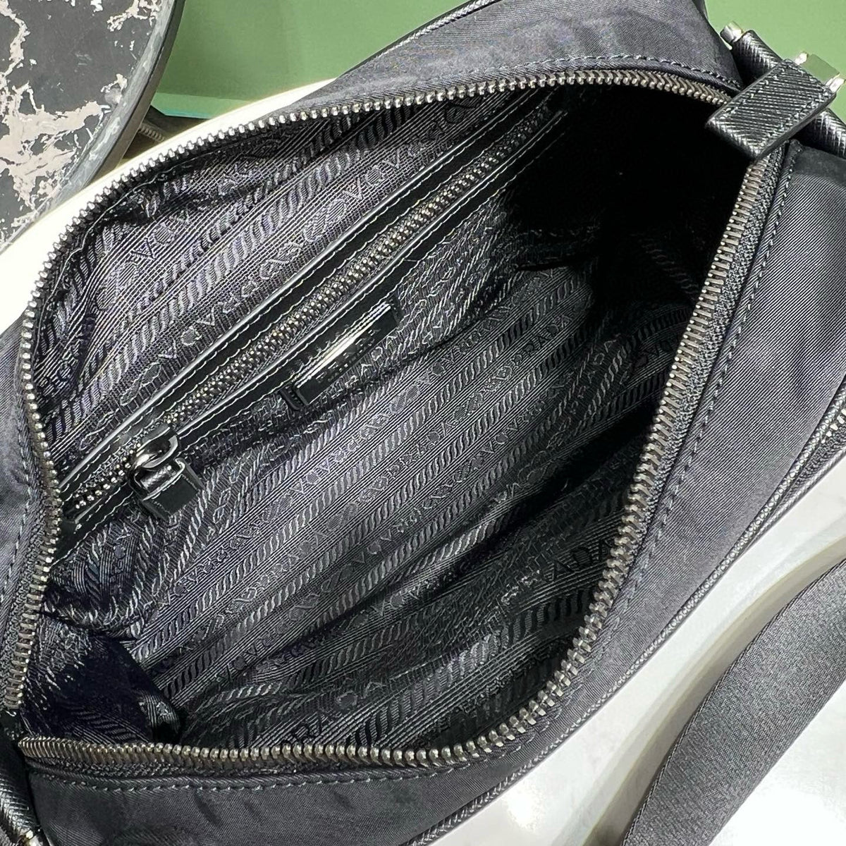 Wallets? Pd Small Re-nylon Shoulder Bag Premium Leather Designer Wallet