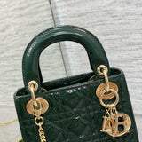 Front view of Christian Dior Mini Lady Bag premium cd mini lady bag