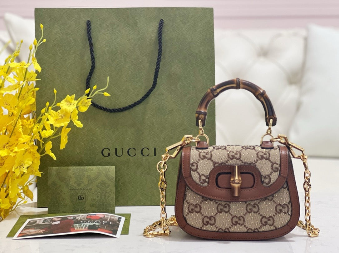 Gucci Bamboo 1947 Crystals Mini Bag – luxury designer mini bag at Bellvora