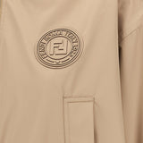 Close-up of Fendi coats hardware and fine stitching