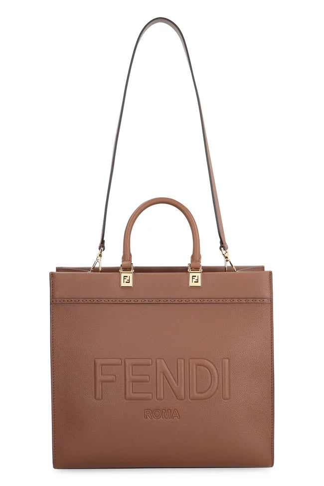Fendi Bags? Fendi Sunshine Calfskin Leather Medium Shopper Tote Bag Elegant Everyday Designer Handbag