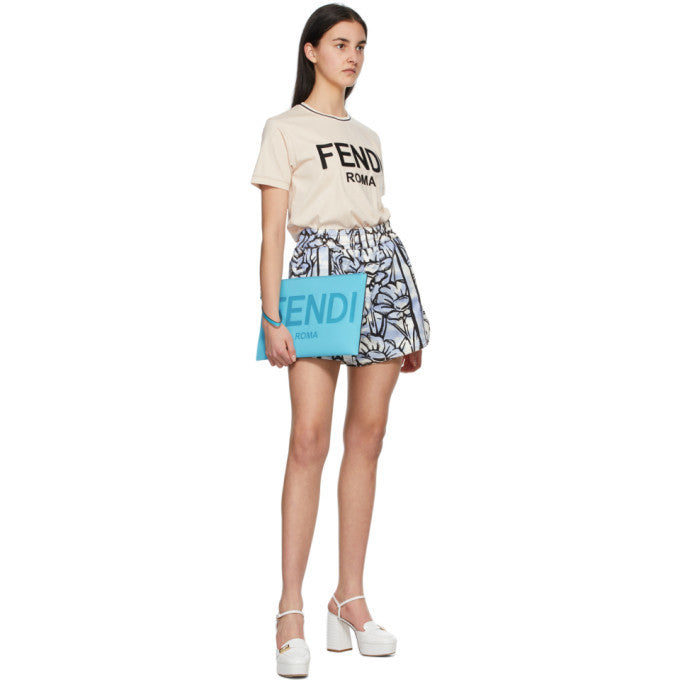 Fendi Bags? Fendi Roma Embossed Logo Large Pouch Clutch Bag Elegant Everyday Designer Handbag